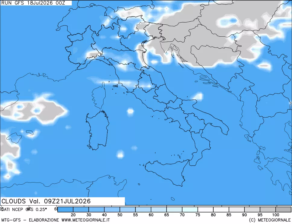 mappa Nuvolosità totale