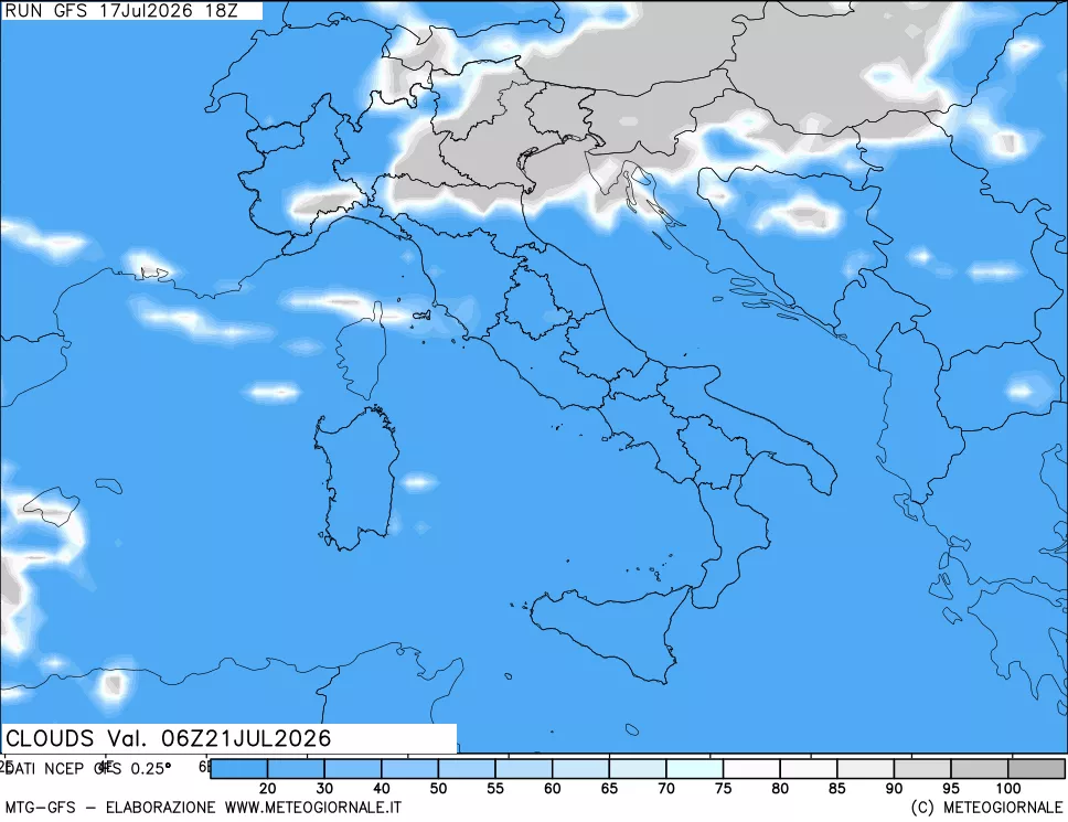 mappa Nuvolosità totale