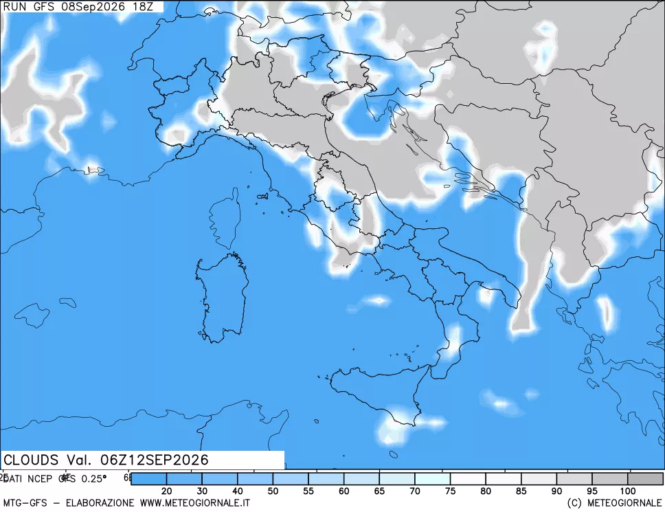 mappa Nuvolosità totale