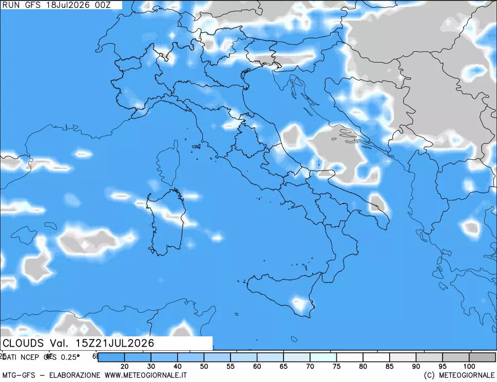 mappa Nuvolosità totale
