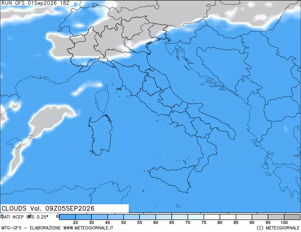 mappa Nuvolosità totale