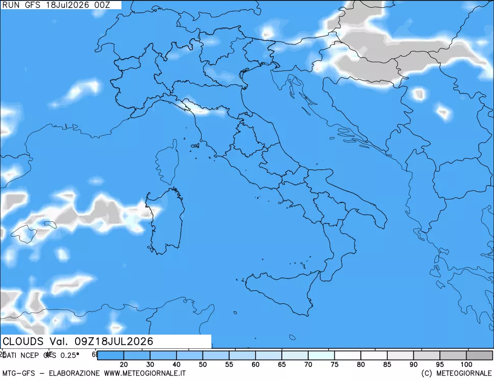 mappa Nuvolosità totale