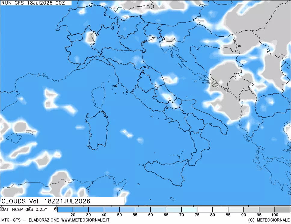 mappa Nuvolosità totale