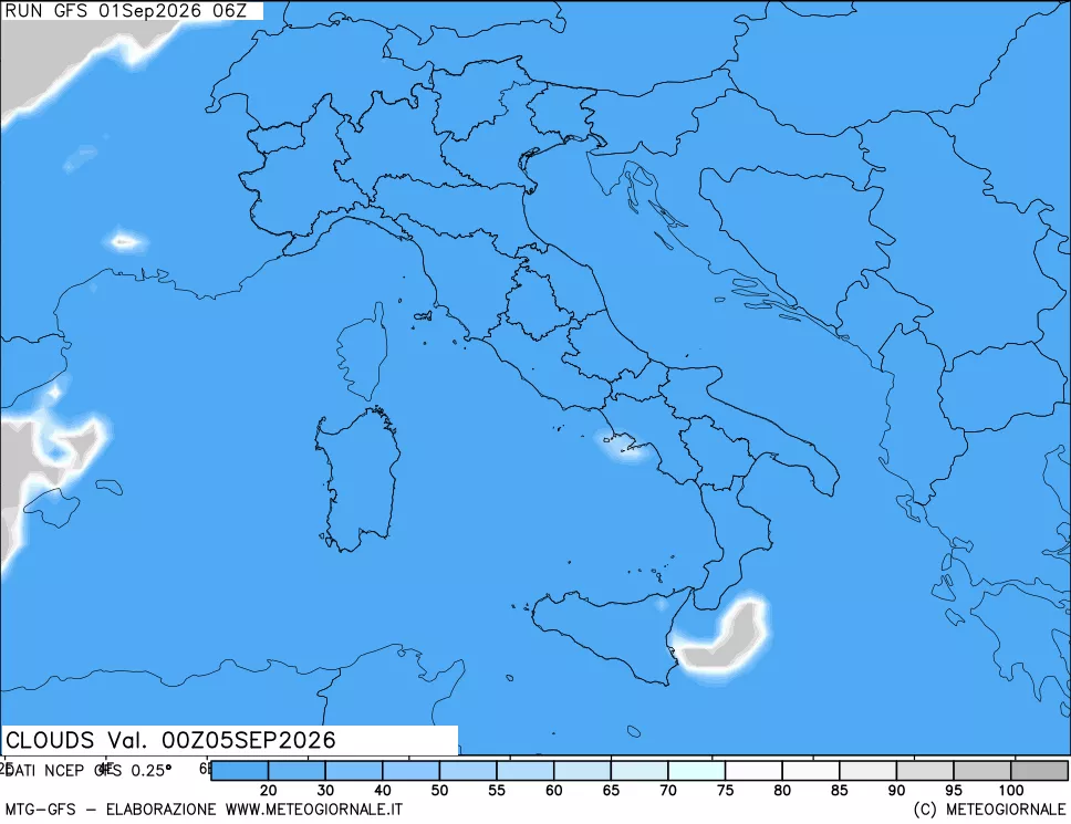 mappa Nuvolosità totale