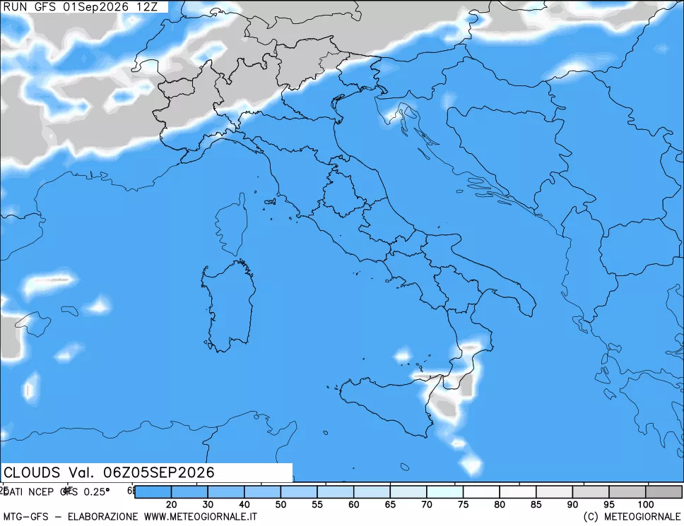 mappa Nuvolosità totale