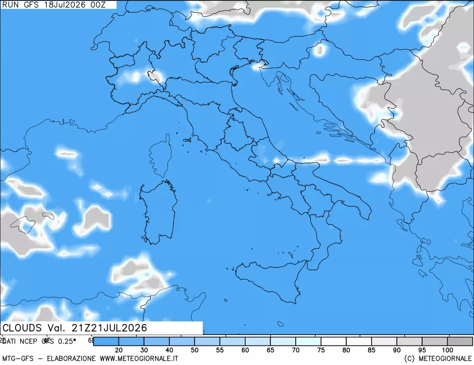 mappa Nuvolosità totale