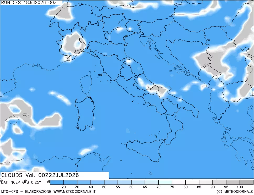 mappa Nuvolosità totale