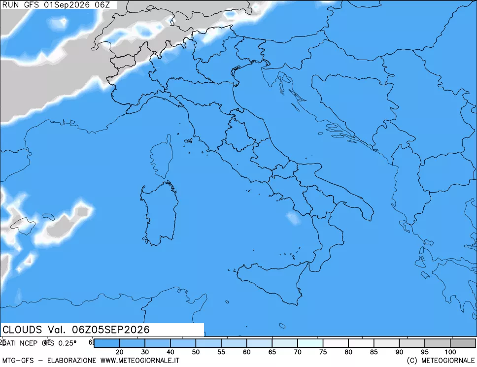 mappa Nuvolosità totale