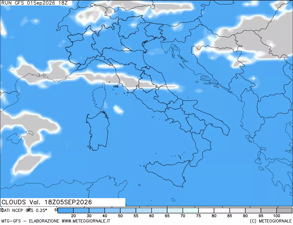 mappa Nuvolosità totale
