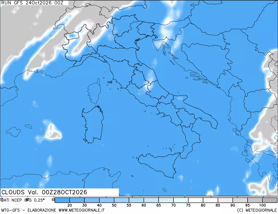 mappa Nuvolosità totale