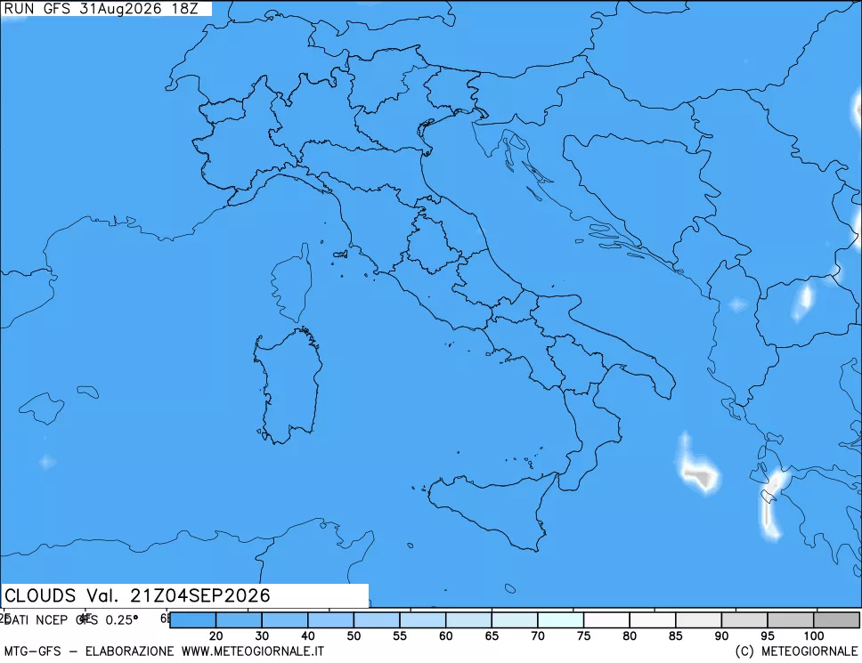 mappa Nuvolosità totale