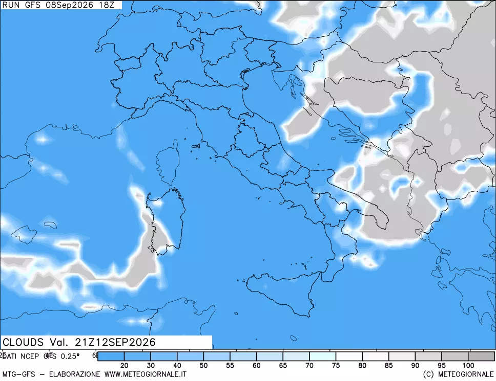 mappa Nuvolosità totale