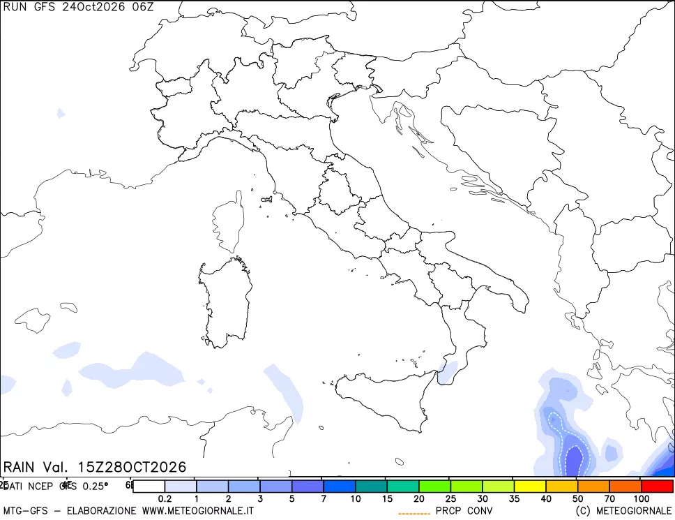 mappa Precipitazioni totali e convettive