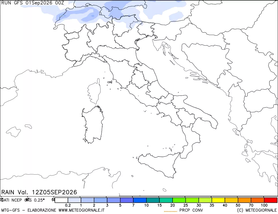 mappa Precipitazioni totali e convettive