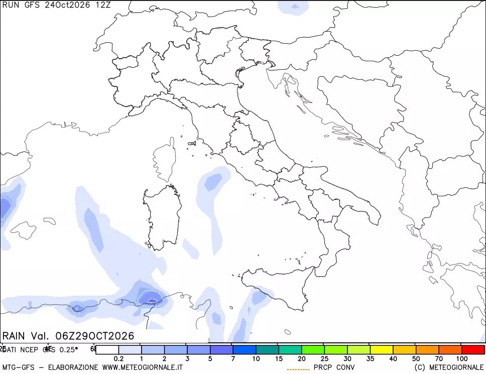mappa Precipitazioni totali e convettive