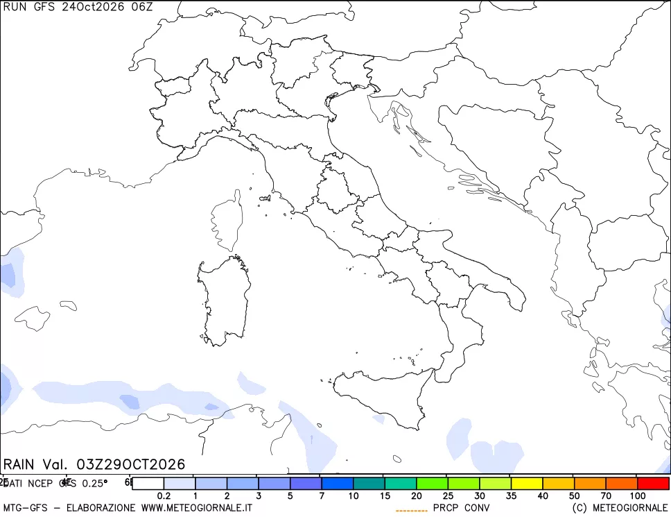 mappa Precipitazioni totali e convettive
