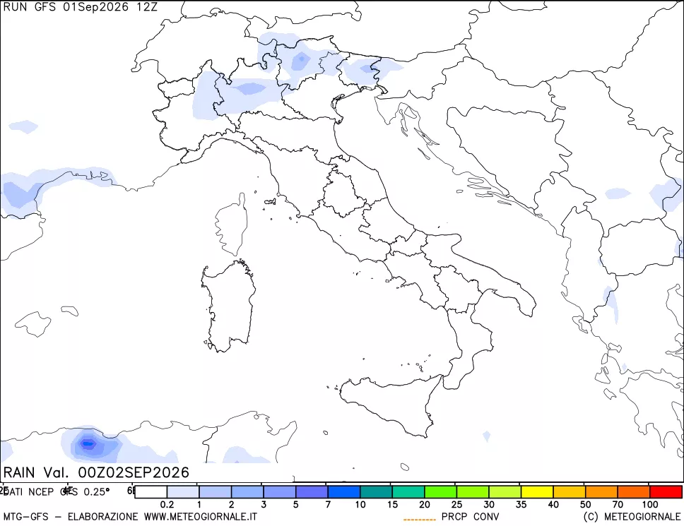 mappa Precipitazioni totali e convettive