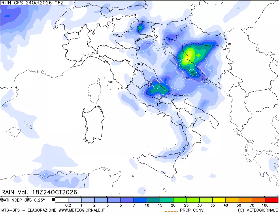 mappa Precipitazioni totali e convettive