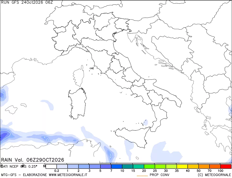mappa Precipitazioni totali e convettive