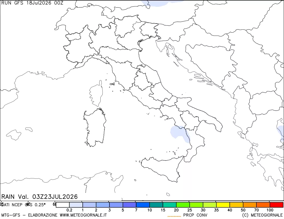 mappa Precipitazioni totali e convettive