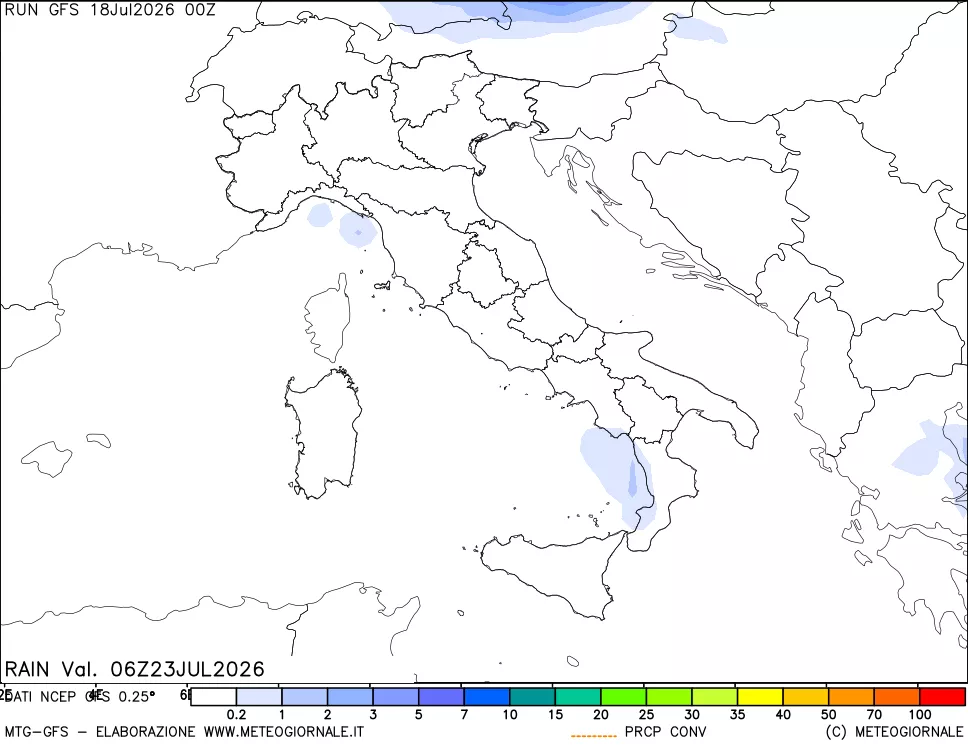 mappa Precipitazioni totali e convettive