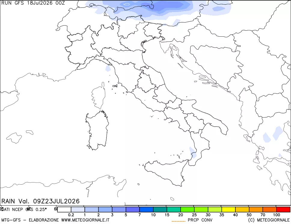 mappa Precipitazioni totali e convettive