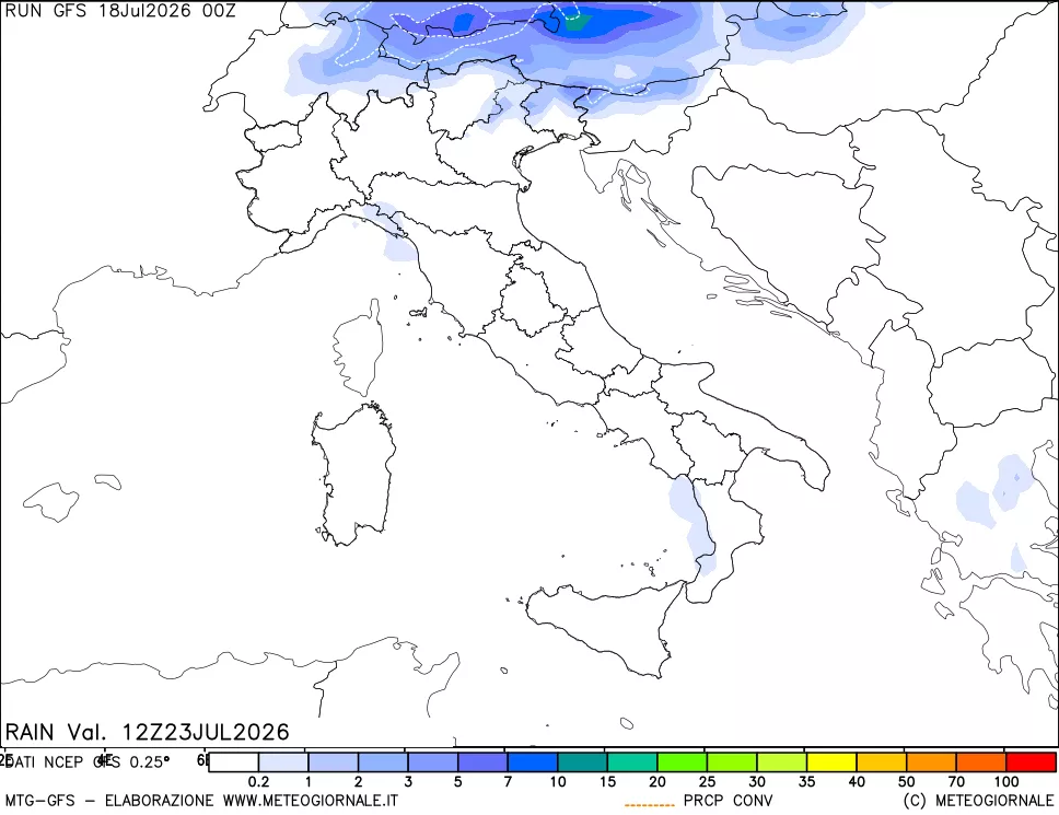 mappa Precipitazioni totali e convettive