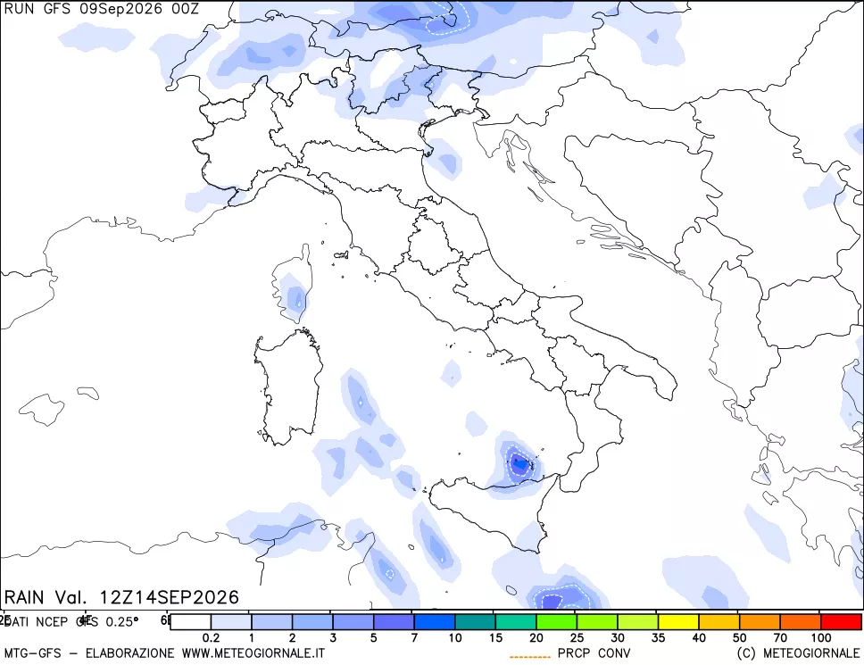 mappa Precipitazioni totali e convettive