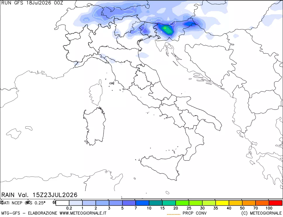 mappa Precipitazioni totali e convettive