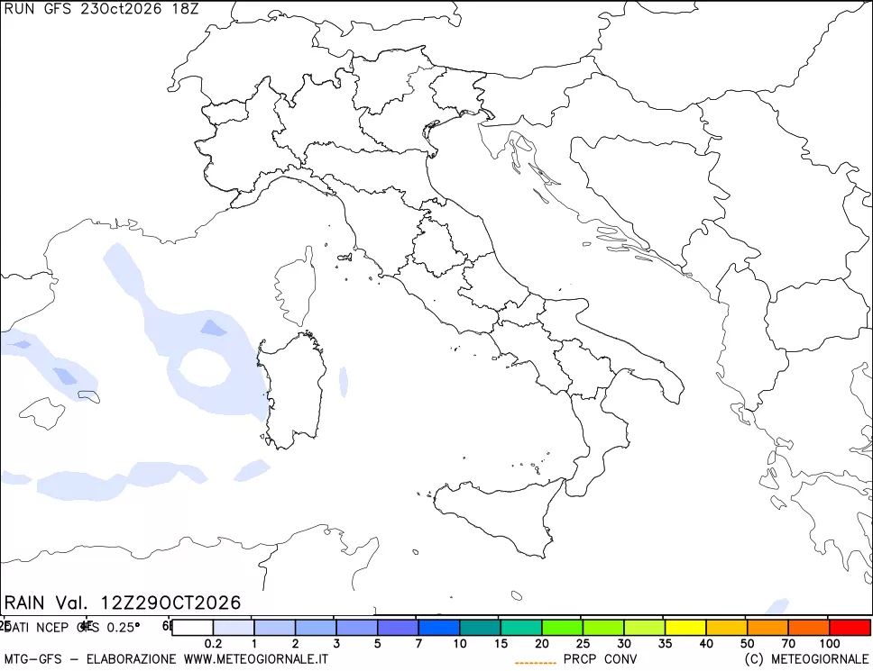 mappa Precipitazioni totali e convettive