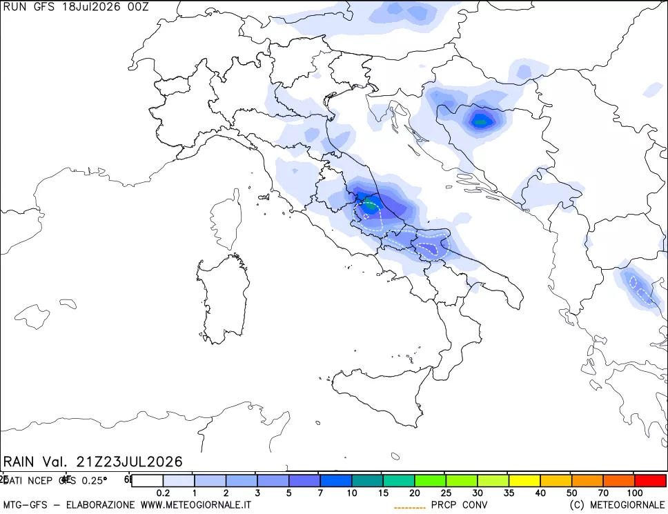 mappa Precipitazioni totali e convettive