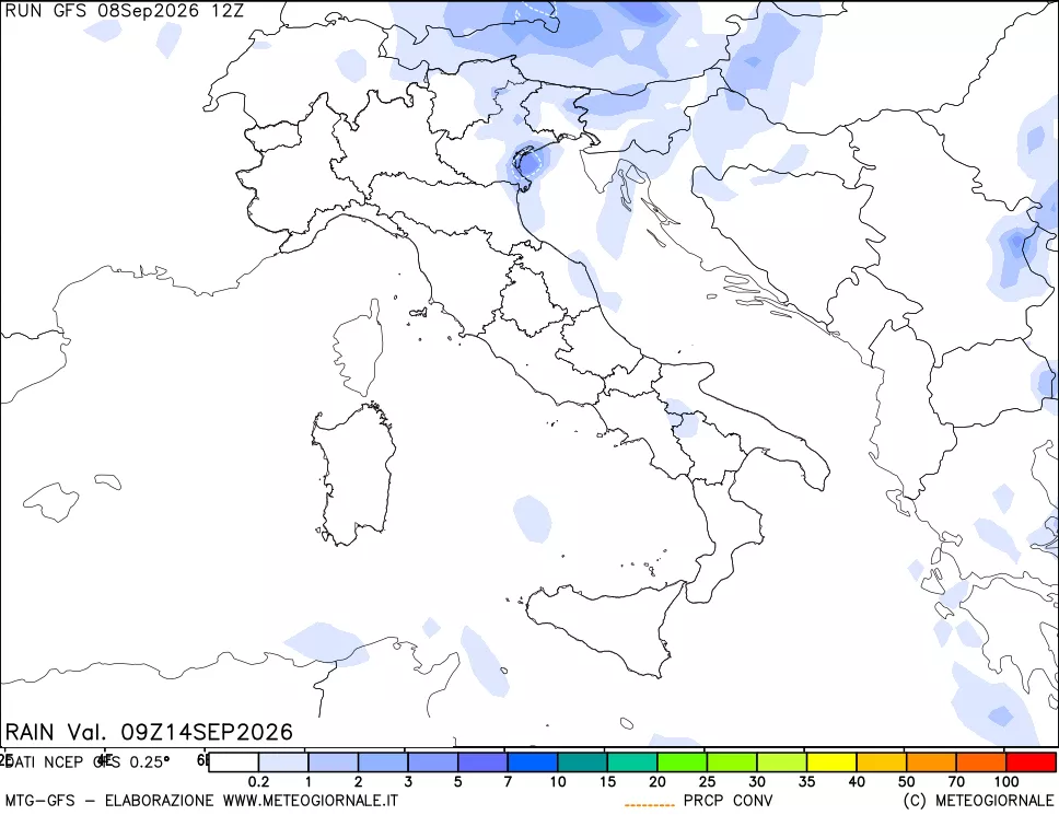 mappa Precipitazioni totali e convettive