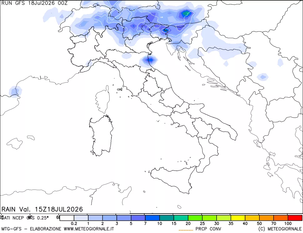 mappa Precipitazioni totali e convettive