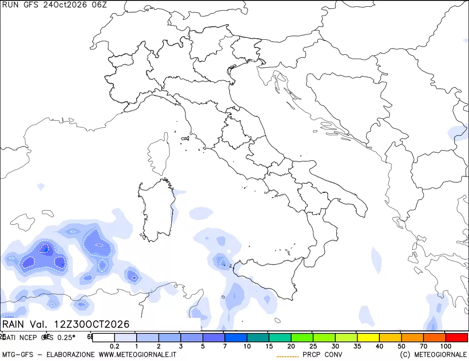mappa Precipitazioni totali e convettive