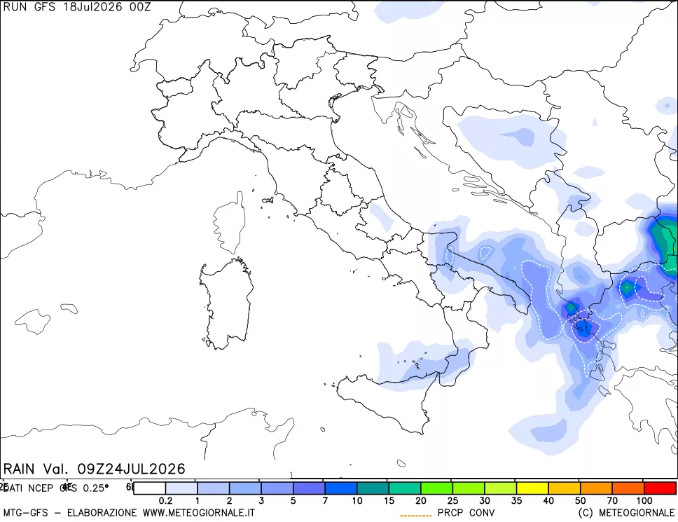 mappa Precipitazioni totali e convettive