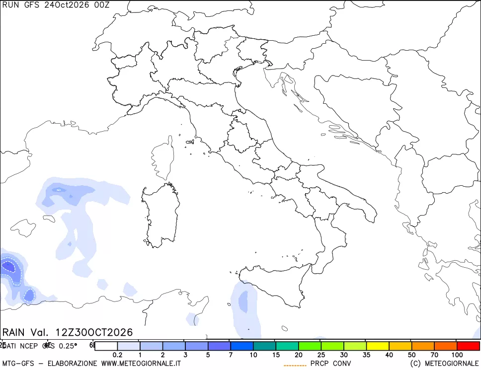 mappa Precipitazioni totali e convettive