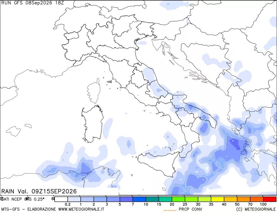 mappa Precipitazioni totali e convettive