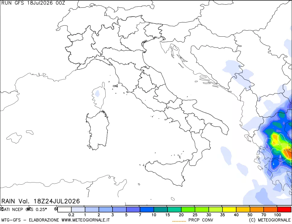 mappa Precipitazioni totali e convettive