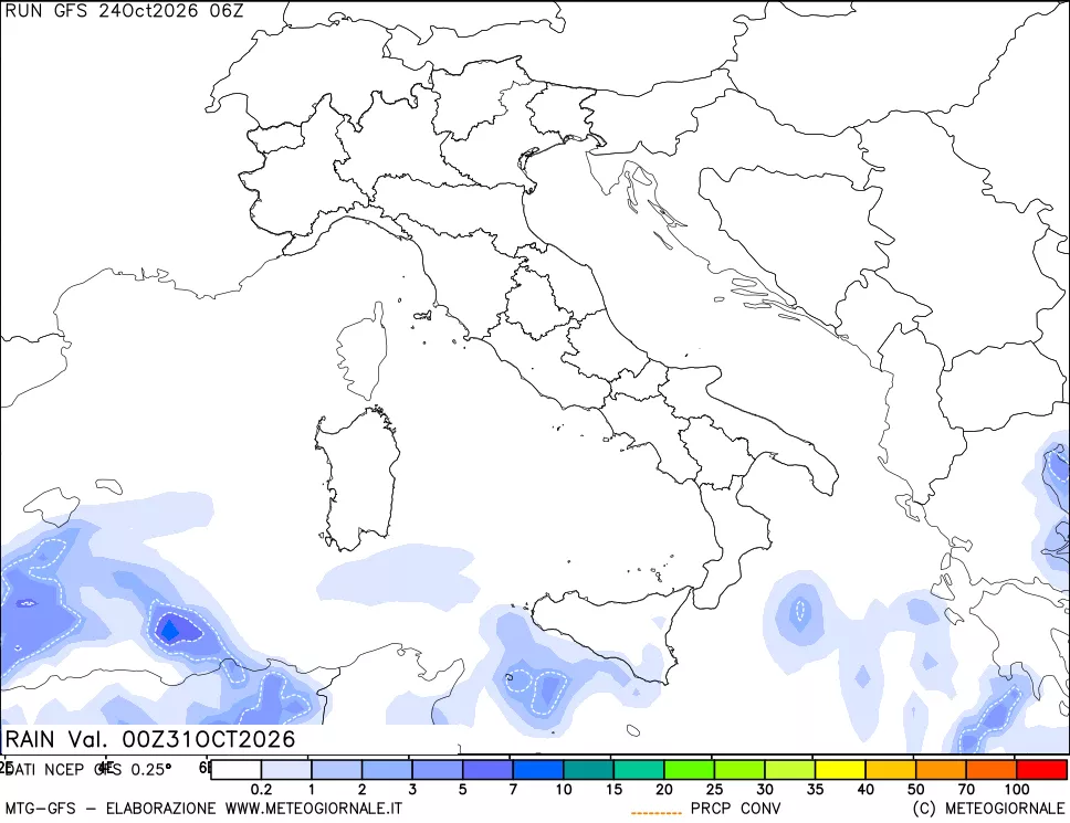 mappa Precipitazioni totali e convettive