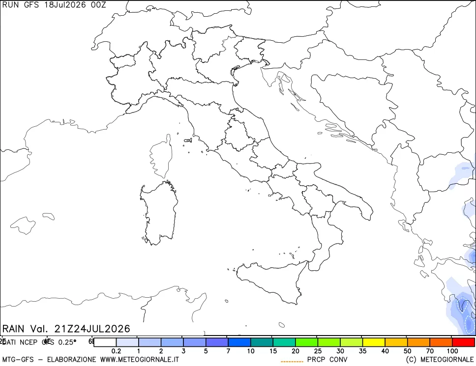 mappa Precipitazioni totali e convettive
