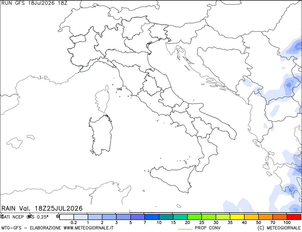 mappa Precipitazioni totali e convettive