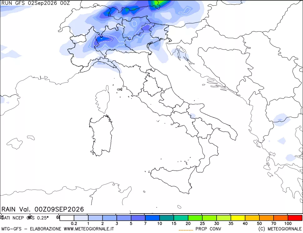 mappa Precipitazioni totali e convettive