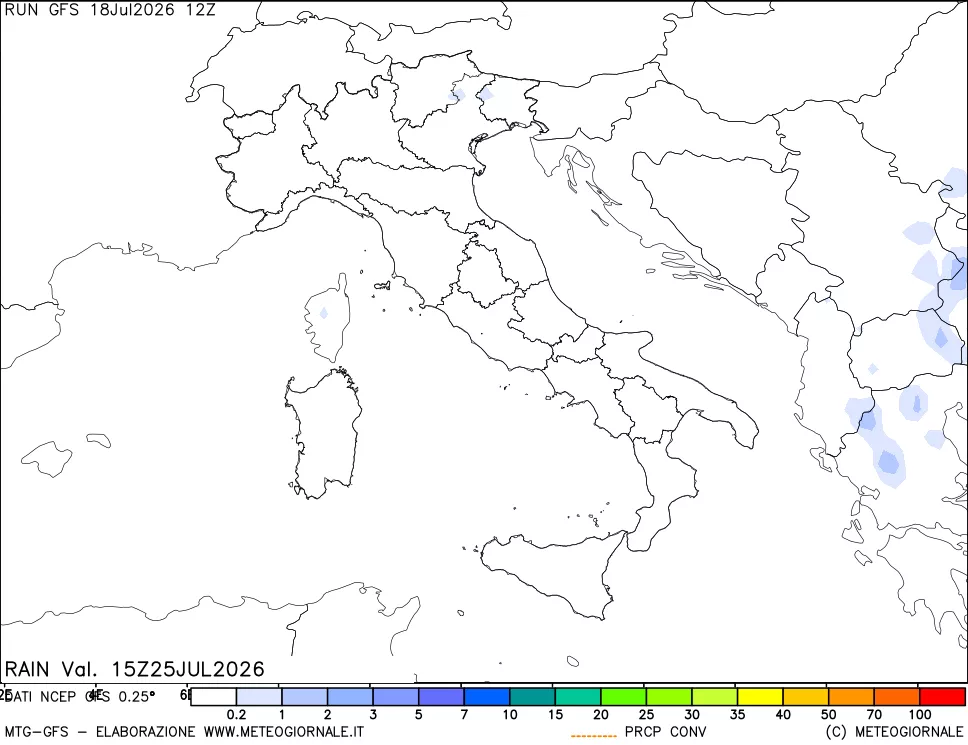 mappa Precipitazioni totali e convettive