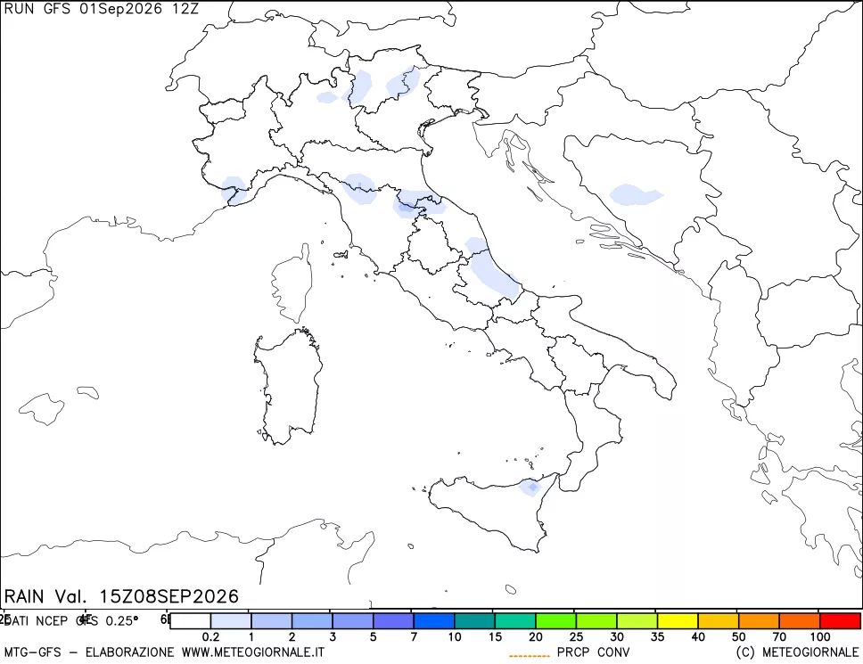 mappa Precipitazioni totali e convettive