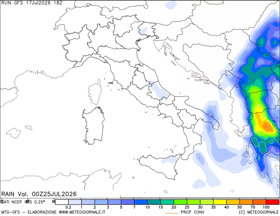 mappa Precipitazioni totali e convettive