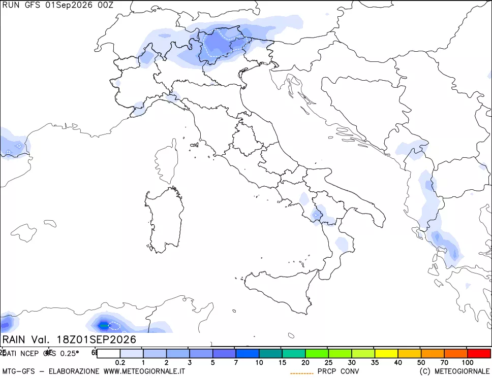 mappa Precipitazioni totali e convettive