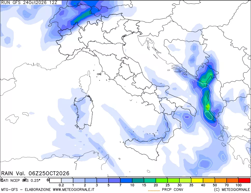 mappa Precipitazioni totali e convettive