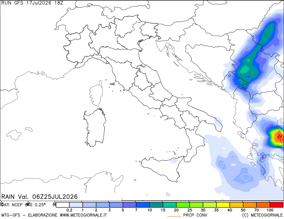mappa Precipitazioni totali e convettive