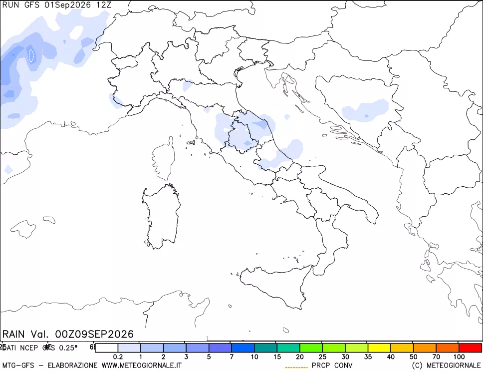 mappa Precipitazioni totali e convettive