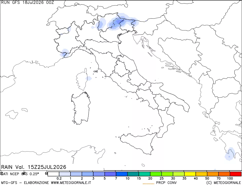 mappa Precipitazioni totali e convettive